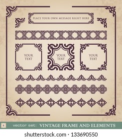 Vintage frame and elements set 6