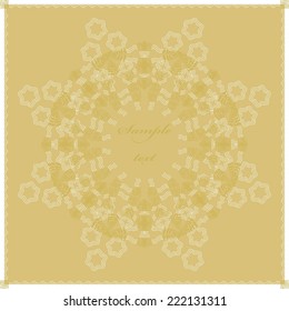 Vintage frame. Ethnic patterned background. Arabesque vector ornament