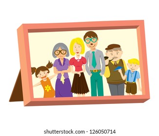 Vintage Frame With Family Photo