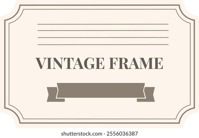 Vintage frame featuring a ribbon and elegant lines, enhancing certificates, invitations, and formal documents with timeless charm and sophistication