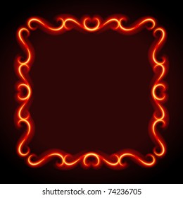 Vintage frame from flame. Vector background Eps 10.