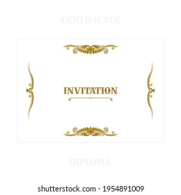 Vintage frame with floral design elements. Hand drawn retro style diploma, certificate and invitation luxury vector template. Part of set. 