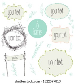 Vintage frame with floral elements.