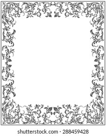 Vintage frame with floral elements and stylish ornament