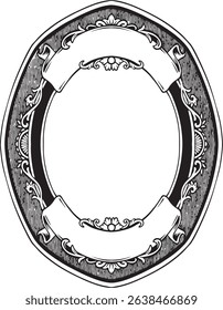 vintage frame with floral ornament