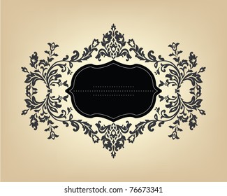 Vintage frame with floral ornament
