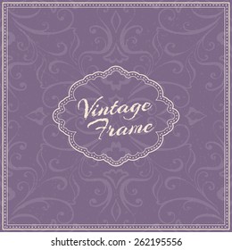 Vintage frame with floral ornament. Vector illustration