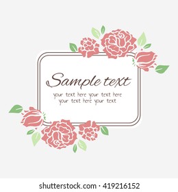Vintage frame with floral pattern. Vector illustration