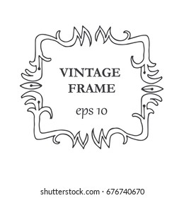 Vintage frame. Floral template is suitable for invitations and wedding decor, decorative tags and tablets. 