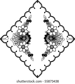 vintage frame in the flower