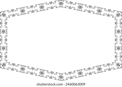 Vintage frame Flower wreath leaf vector floral border Horizontal Frame picture frames Branch laurel botanical silhouette black elements decoration