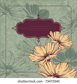 Vintage frame with flowering Cameos