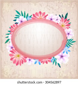 Vintage frame with flowers