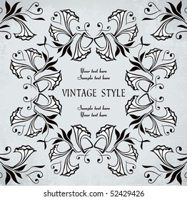 vintage frame with flowers