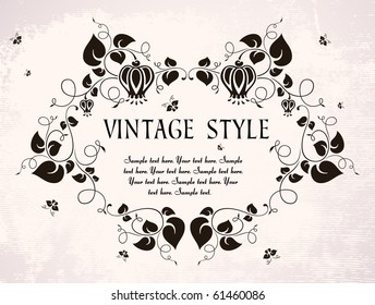vintage frame with flowers