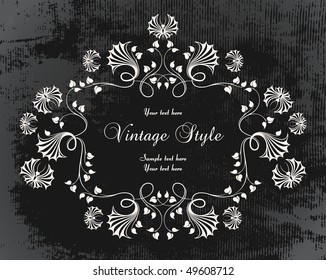 vintage frame with flowers and butterflies