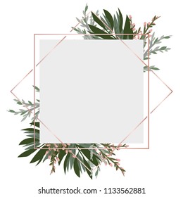 Vintage frame with flowers. Vector illustration