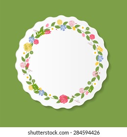 Vintage Frame with Flowers Vector Illustration EPS10