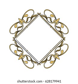 vintage frame geometric decoration heraldry blank