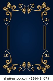 Vintage frame gold floral ornament