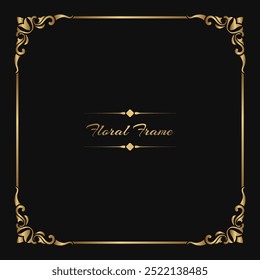 Vintage frame gold floral ornament