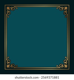 Vintage frame gold floral ornament