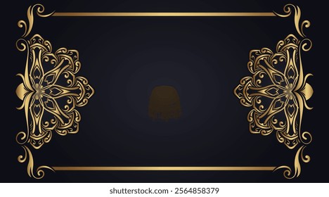Vintage frame with gold mandala ornament