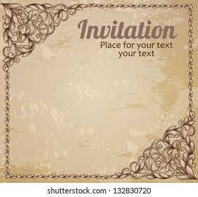 Vintage frame and grunge background