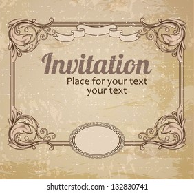 Vintage frame and grunge background