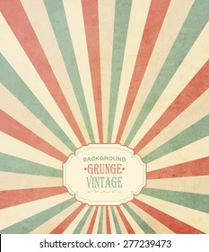 Vintage Frame With Grunge Concentric Radial Background And Title Inscription