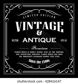 Vintage frame hand drawn border blackboard banner vector illustration
