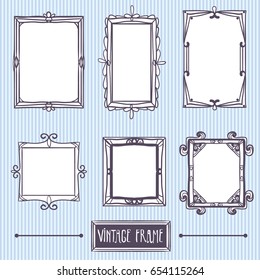 Vintage frame. hand-drawing. element