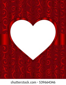 Vintage frame heart background invitation ornament. Vector  illustration.