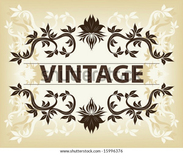 Vintage Frame Horizontal Stock Vector (Royalty Free) 15996376