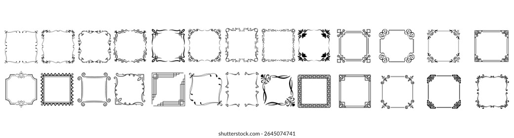 Vintage frame icon vector set. Vintage mirror illustration sign collection. Photo frame symbol. frame web icons.