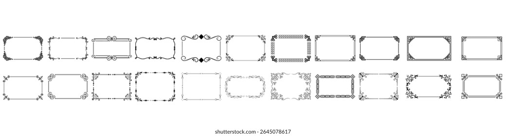 Vintage frame icon vector set. Vintage mirror illustration sign collection. Photo frame symbol. frame web icons.
