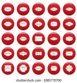 Vintage frame icons set. Simple illustration of 25 vintage frame vector icons red isolated