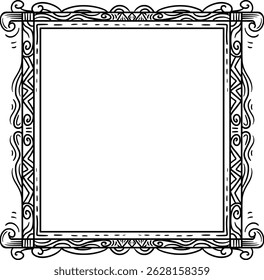 vintage frame illustration with traditional nature theme