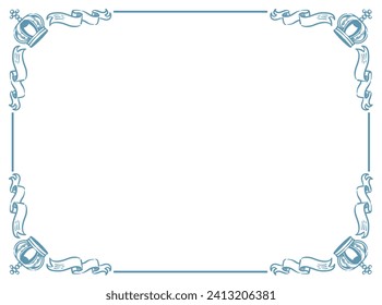 Vintage frame with king crowns. Vector illustration.