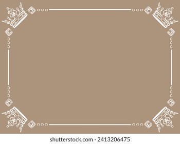 Vintage frame with king crowns. Vector illustration.