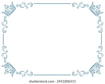 Vintage frame with king crowns. Vector illustration.