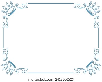 Vintage frame with king crowns. Vector illustration.