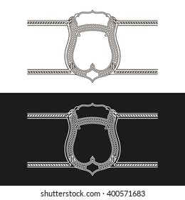 Vintage frame label. Black and white stickers bottle. Design for label, banner, sticker premium quality. Vector frame sticker for bottle and can
