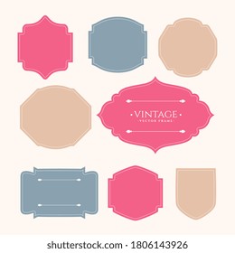 vintage frame labels set of eight
