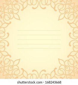 Vintage frame with lace. Can be used for wedding invitation or some text.