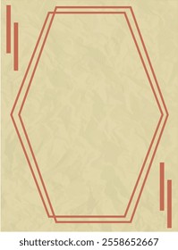 vintage frame layout design template for presentation or background design with simple brown style and earth tone color