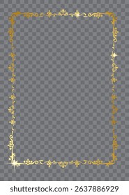 Vintage frame layout in premium gold color, designed for diplomas, awards, and official certificate templates.