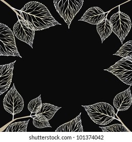 Vintage frame of leaves