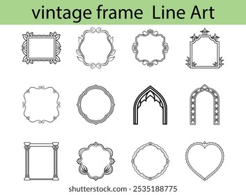 Vintage Frame Line Art Design Collection