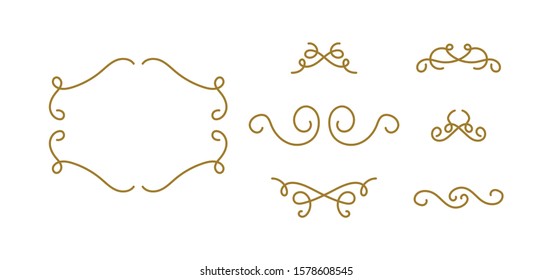 vintage frame. line vector illustration of set of vintage design elements